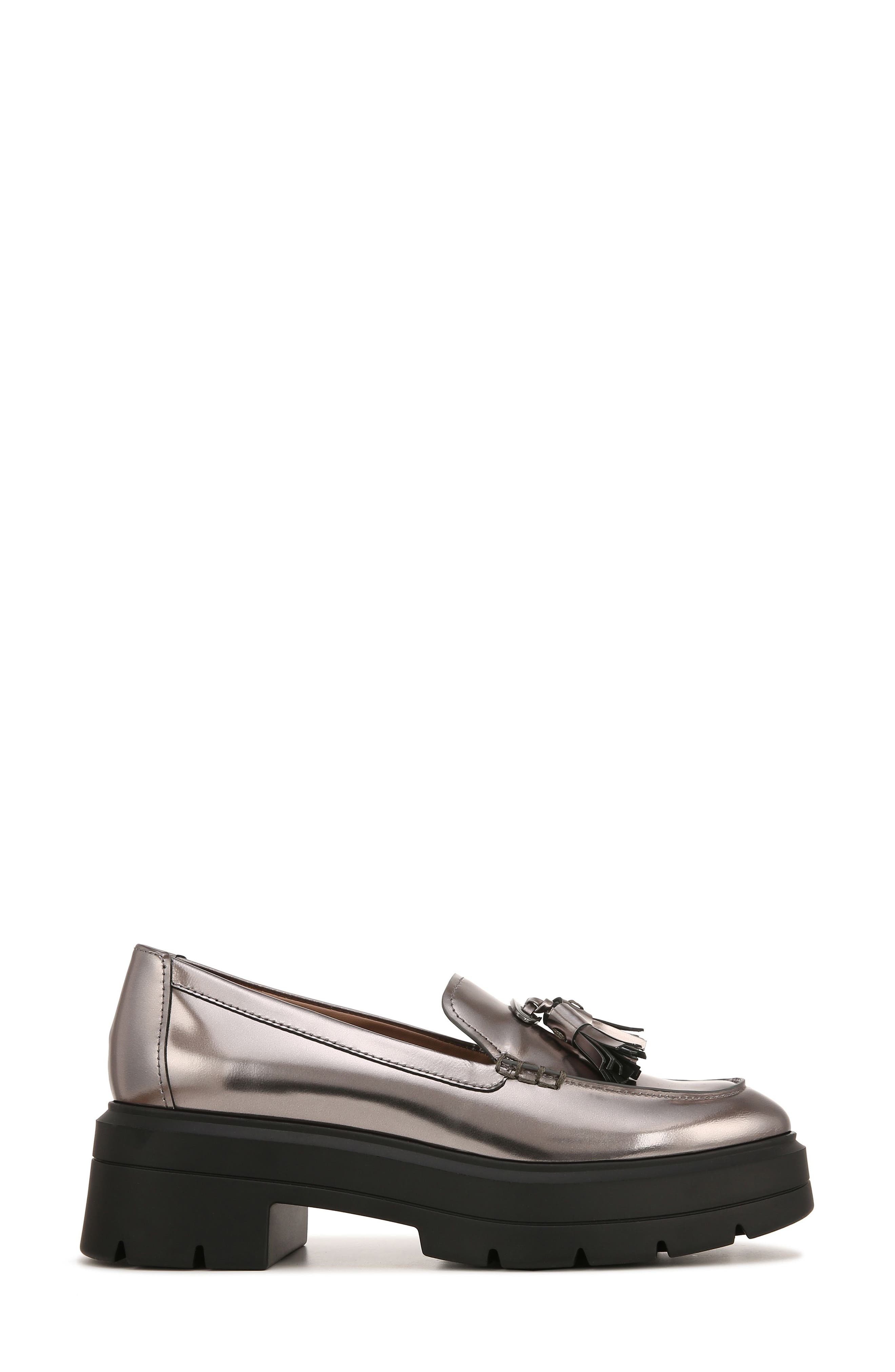 Nieves Tassel Platform Loafer, Alternate, color, PEWTER GREY LEATHER