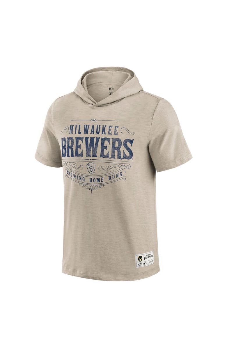 Darius Rucker Collection by Fanatics Men's Darius Rucker Collection by Fanatics  Tan Milwaukee Brewers Hooded T-Shirt, Alternate, color, Tan