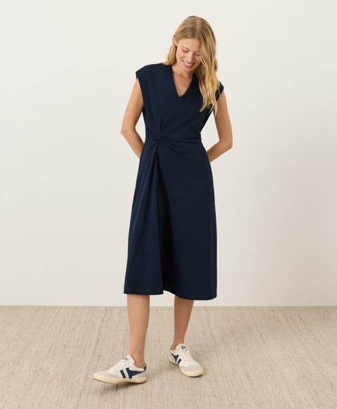 Fit & Flare V-Neck Twist Dress Made with Organic Cotton