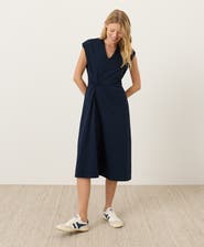 Pact Fit & Flare V-Neck Twist Dress Made with Organic Cotton