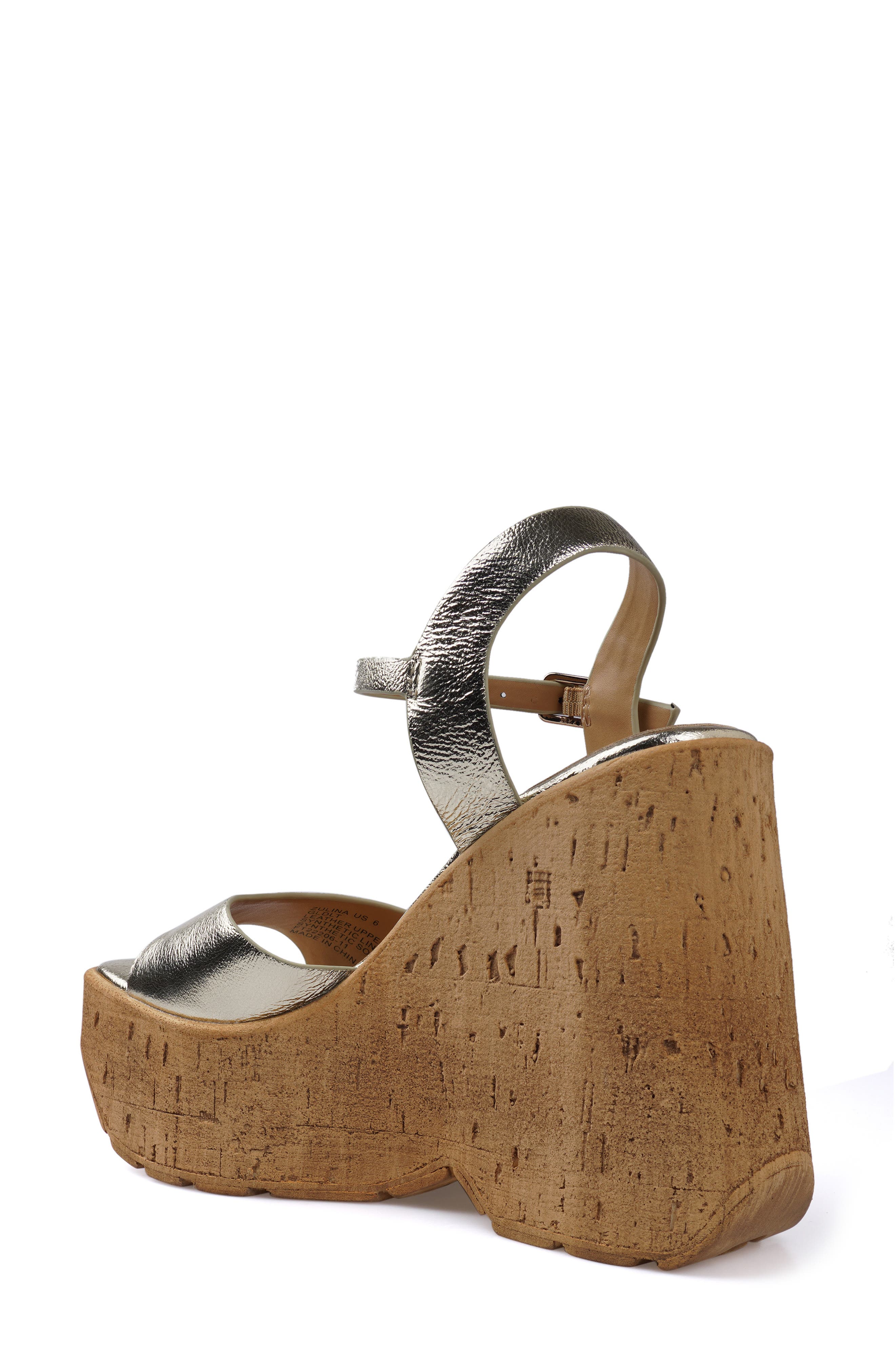 Candie's Zulina Water Resistant Wedge Platform Sandal, Alternate, color, Gldlt