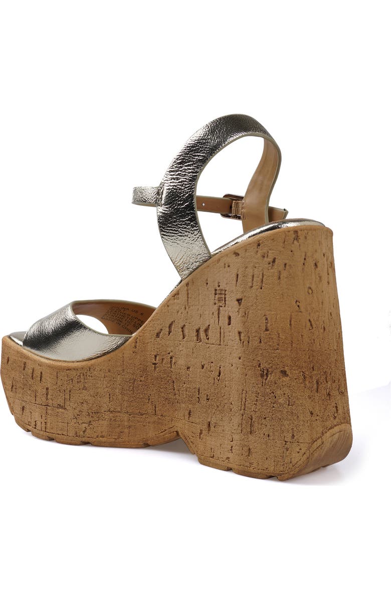 Candie's Zulina Water Resistant Wedge Platform Sandal, Alternate, color, Gldlt