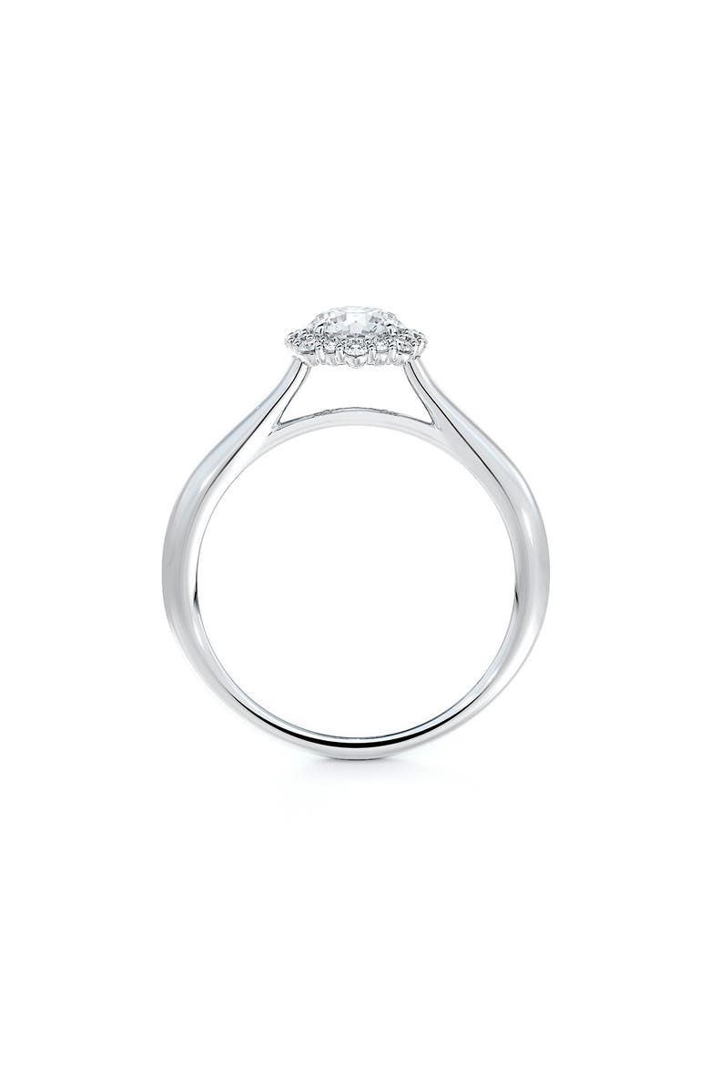 Center of My Universe® Floral Halo Diamond Engagement Ring, Alternate, color, PLATINUM-D0.50CT