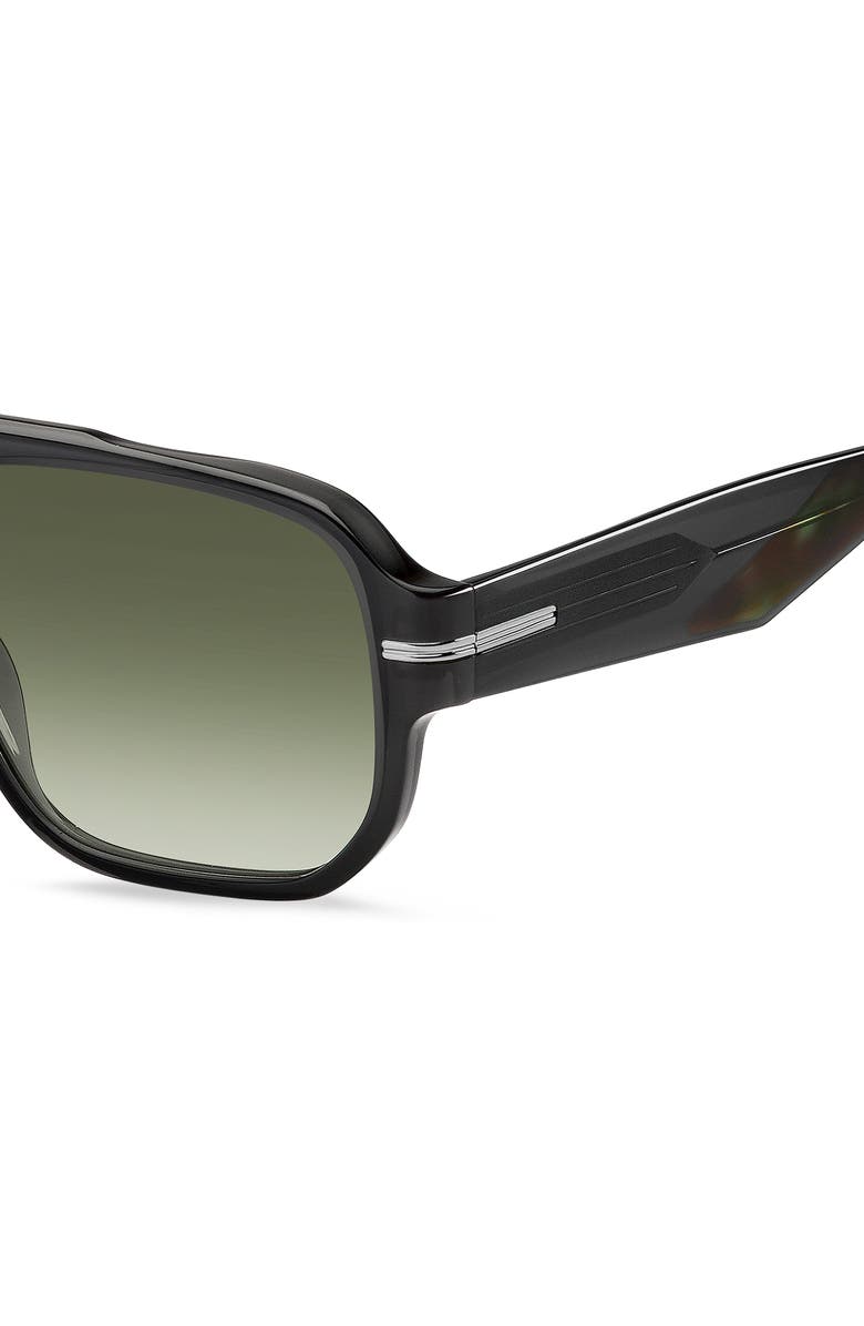 BOSS 57mm Rectangular Sunglasses, Alternate, color, Grey/ Green Sf Ar