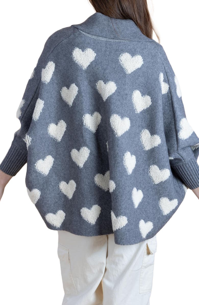SAACHI Textured Heart Cardigan, Alternate, color, Light Grey