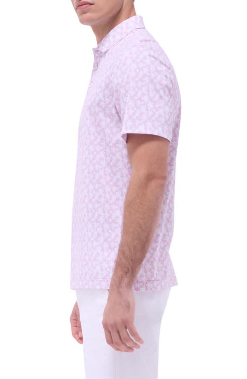 Bugatchi Victor Ooohcotton® Palm Tree Print Polo In Pink