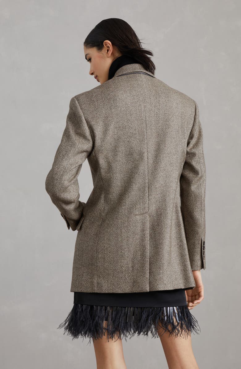 Brunello Cucinelli Carded chevron blazer, Alternate, color, 
