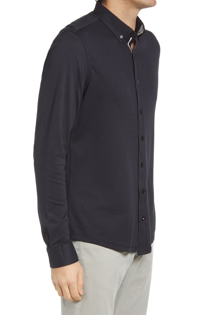 Stone Rose DryTouch<sup>®</sup> Performance Piqué Knit Button-Up Shirt, Alternate, color,