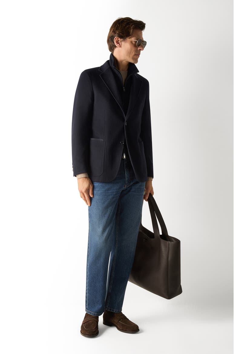 Single Breasted Cashmere Sport Coat, Alternate, color, NAVY BLUE