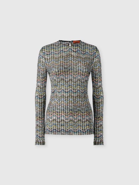 Long-sleeve Viscose-blend Sweater With Sequins