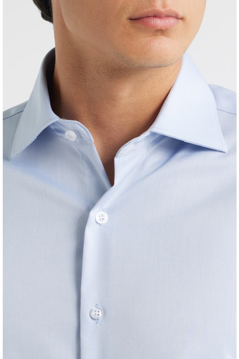 Trim Fit Twill Dress Shirt, Alternate, color, LIGHT BLUEDNU