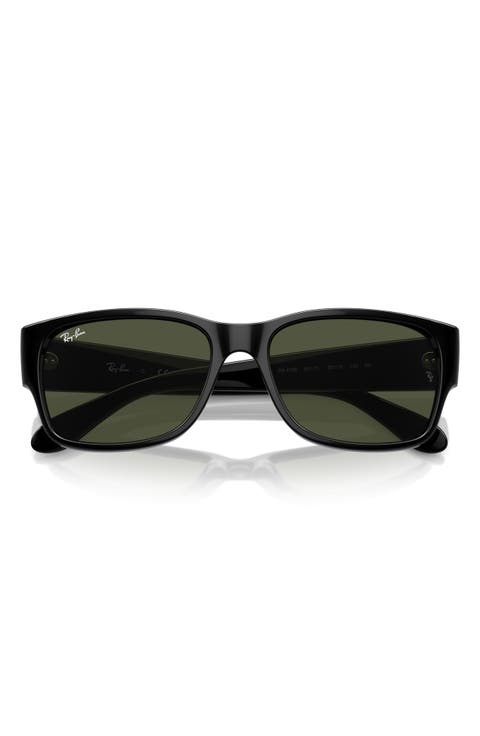 58mm Polarized Rectangular Sunglasses