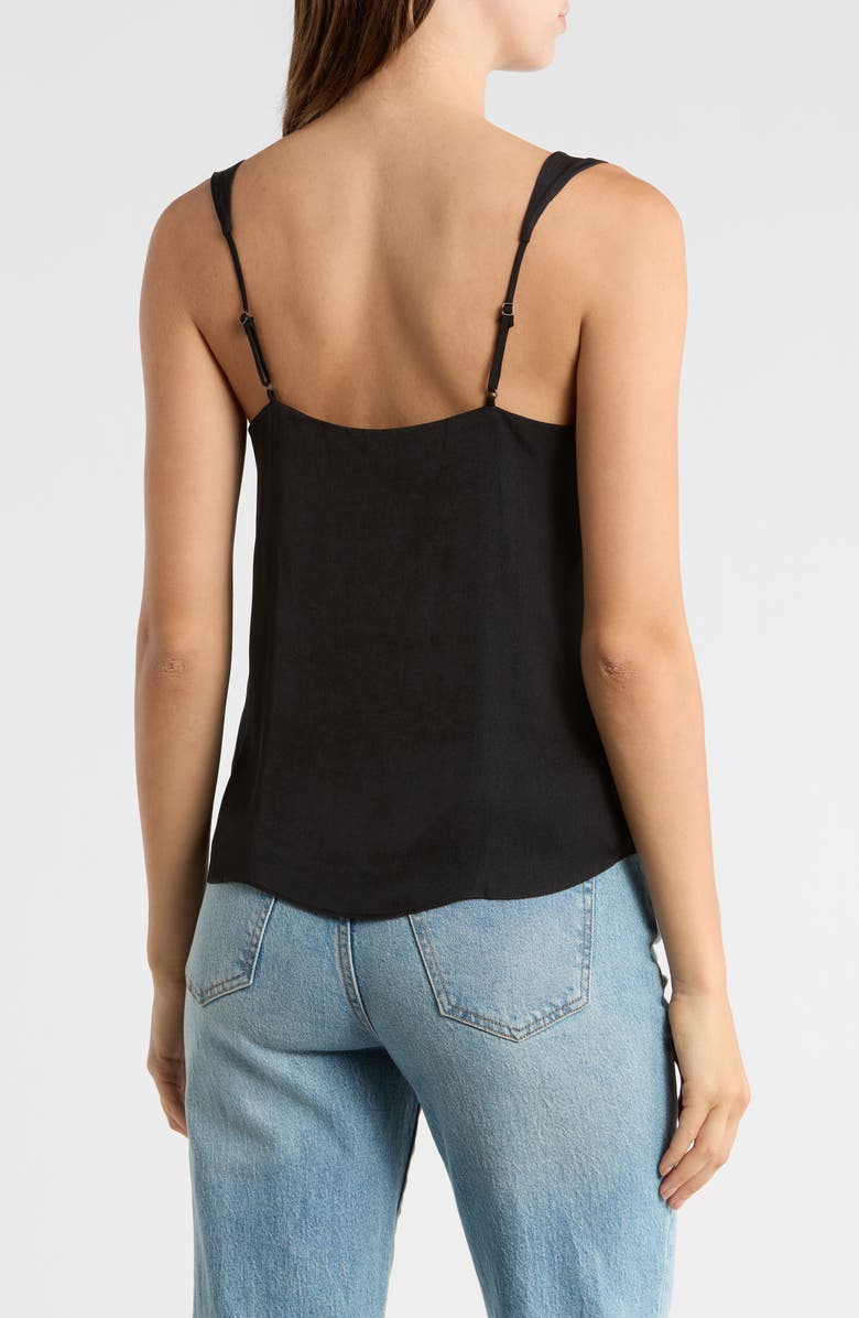 Socialite V-Neck Satin Tank, Alternate, color, Black