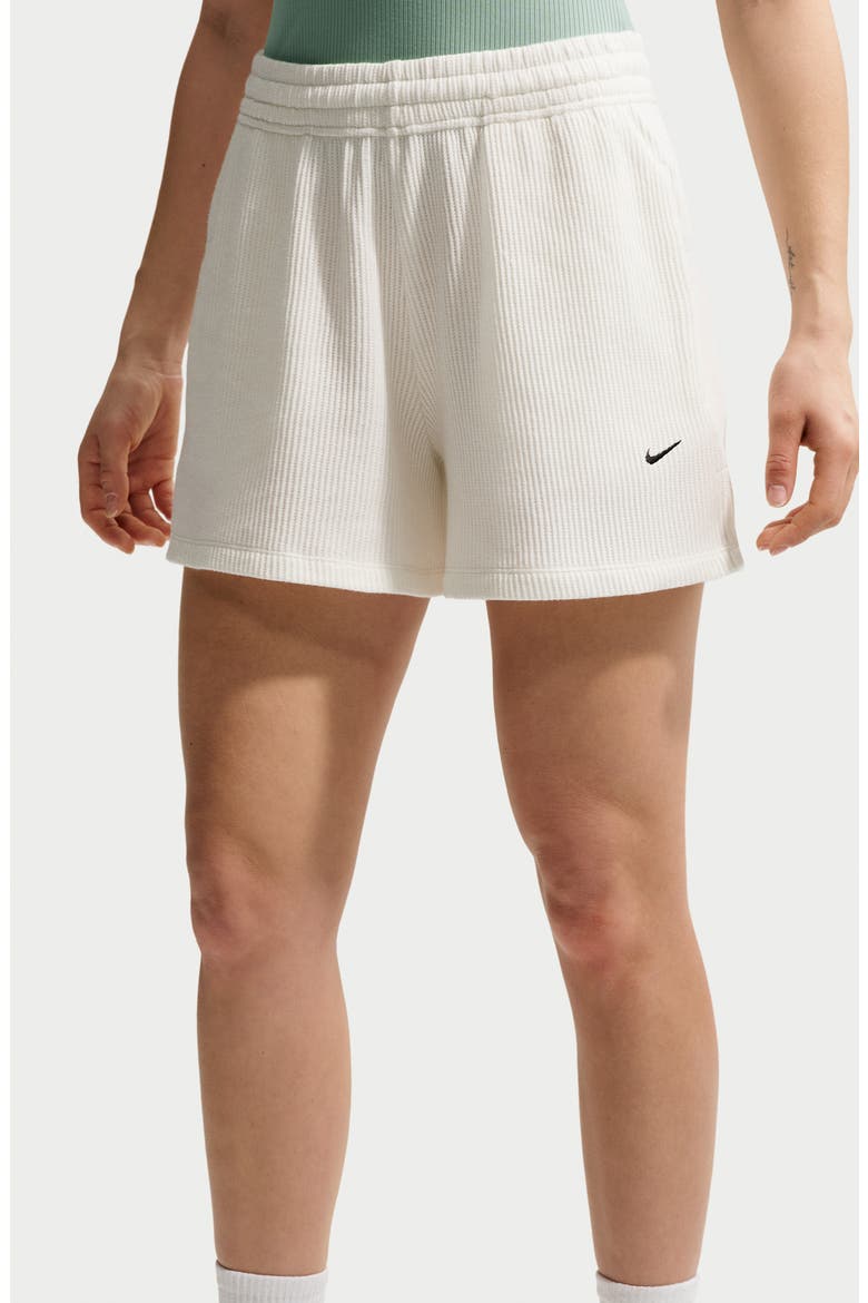 Sportswear Chill Waffle Knit Loose Fit Shorts, Alternate, color, SAIL/ BLACK