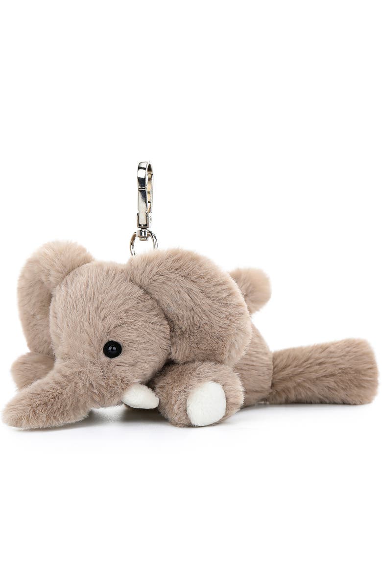 Plush Bag Charm Lazy Elephant, Main, color, Multicolored