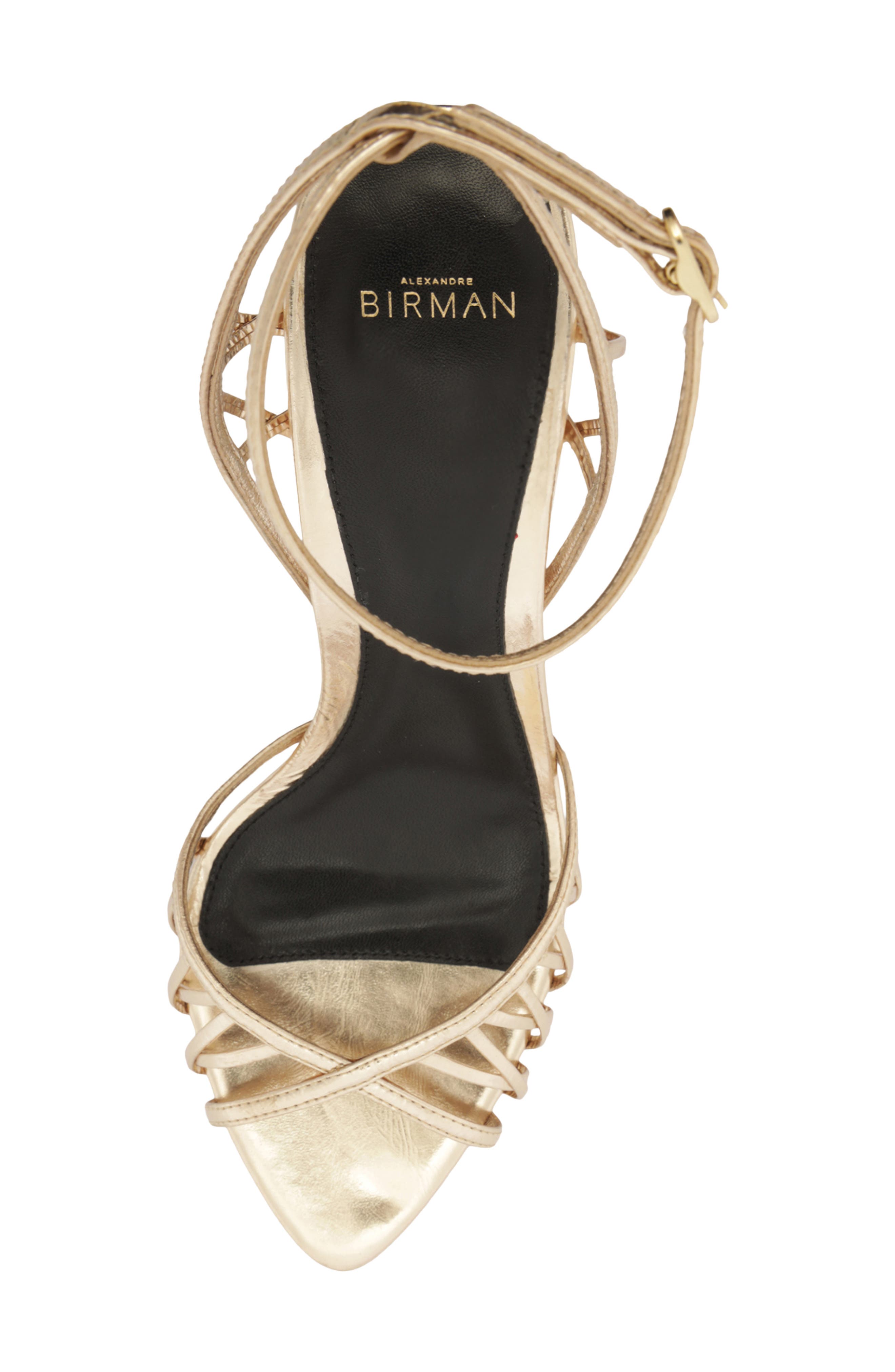 Alexandre Birman Solene Cage Sandal, Alternate, color, Golden