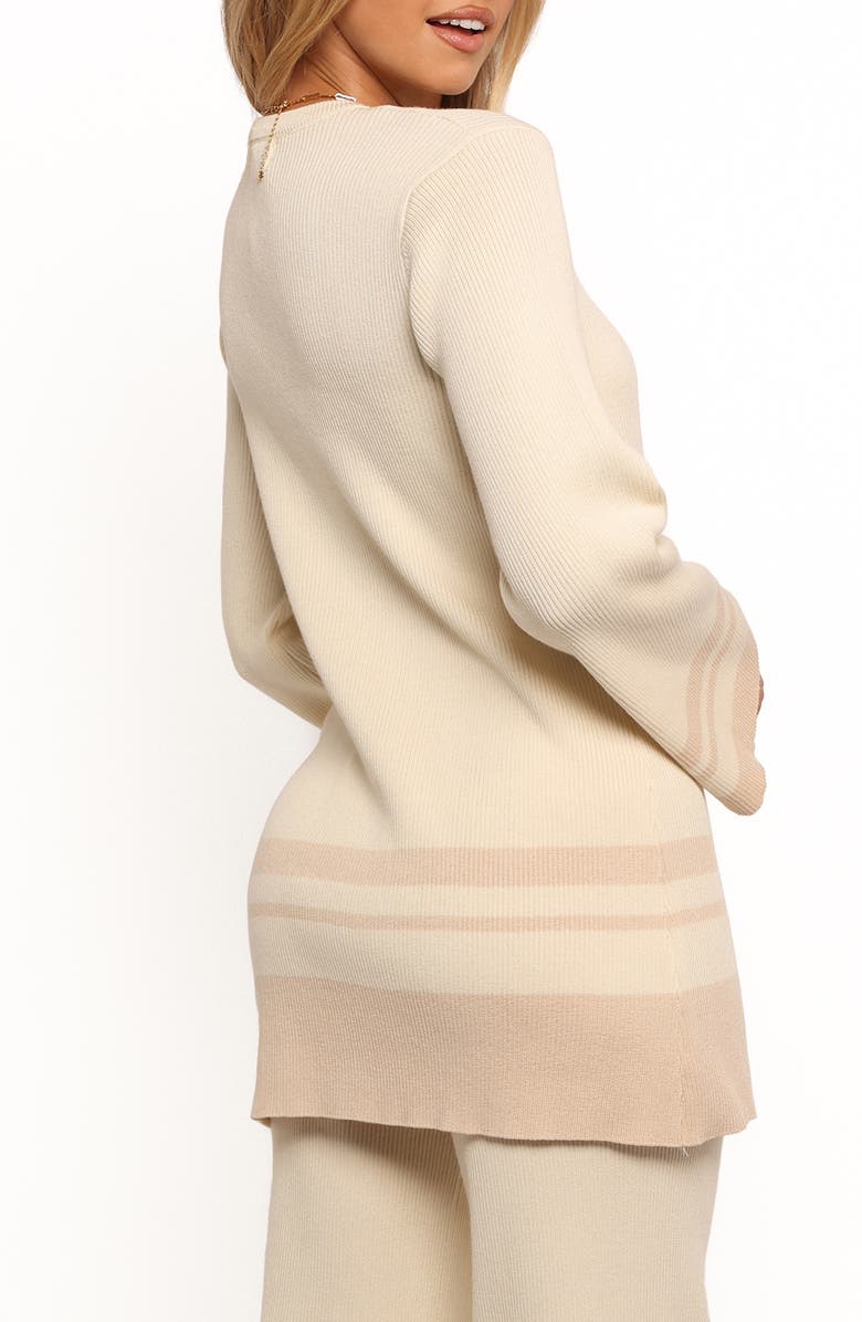 Petal & Pup Lowell Stripe Bell Sleeve Sweater, Alternate, color, White/ Cream