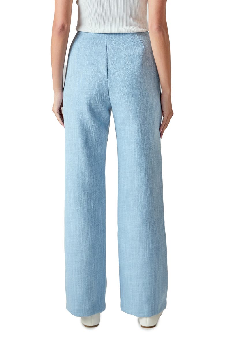 Clean Waist Relaxed Fit Tweed Pants, Alternate, color, BLUE