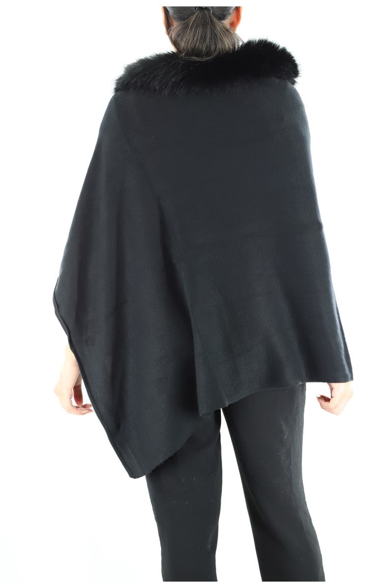 La Fiorentina Embellished Poncho with Faux Fur Collar, Alternate, color,