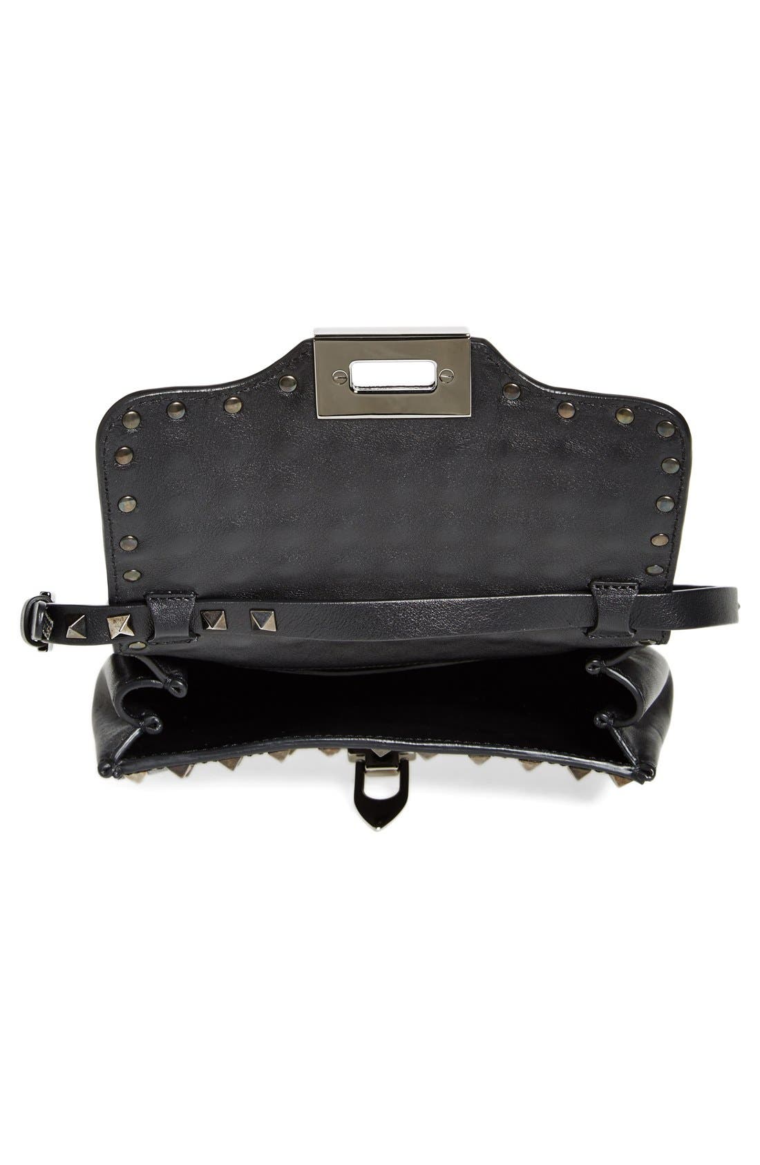 'Noir Rockstud - All Over' Leather Crossbody Bag, Alternate, color, NOIR