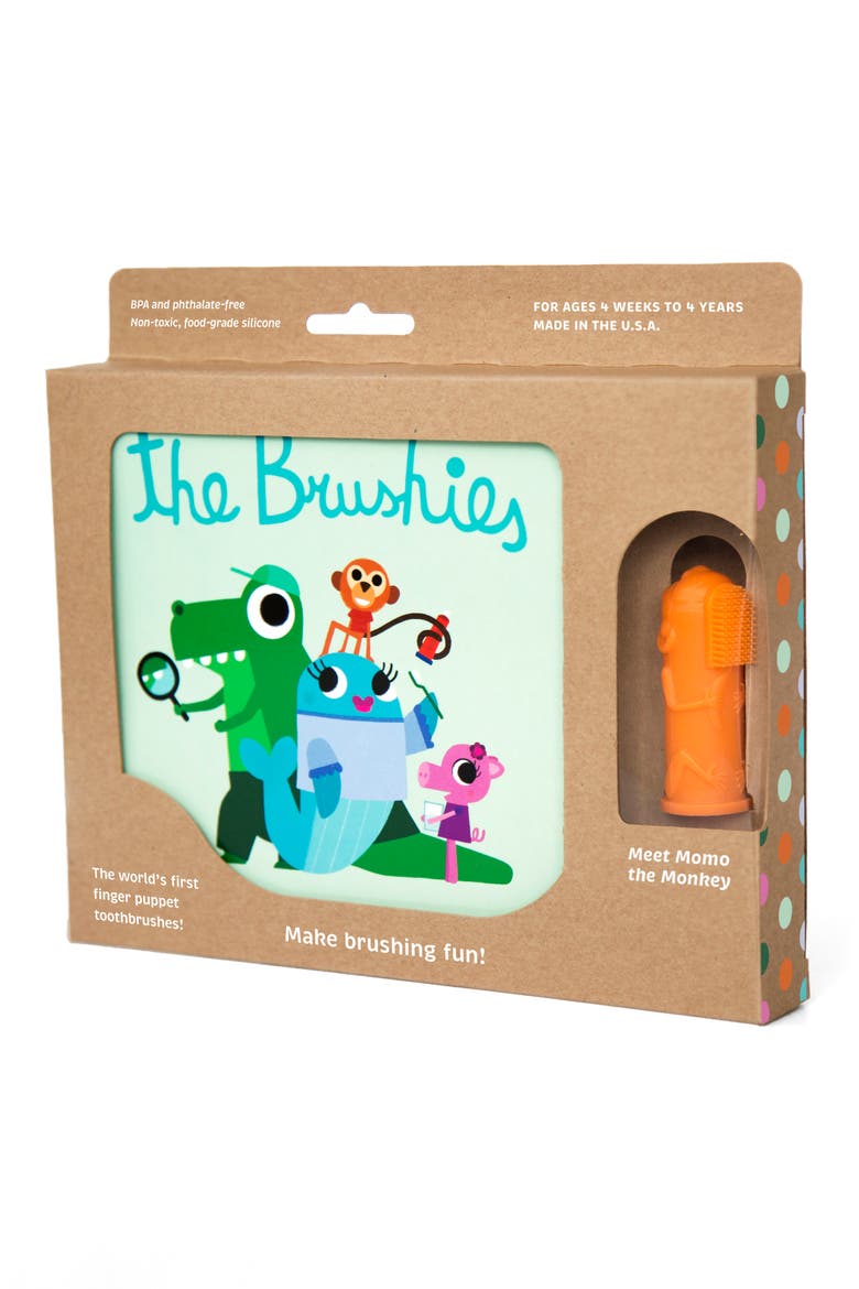 The Brushies Finger Toothbrush & Book Set, Alternate, color, PINK