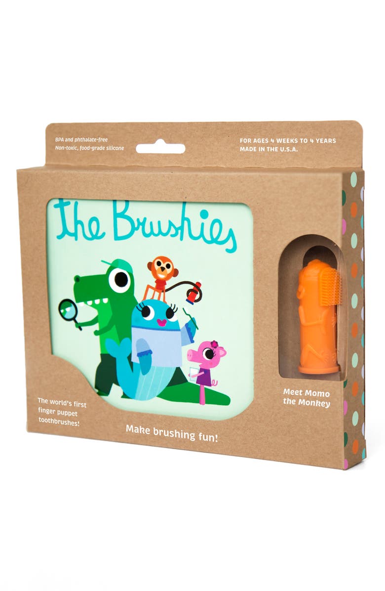 Babiators The Brushies Finger Toothbrush & Book Set, Alternate, color, Pink