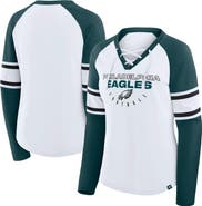 FANATICS Women's Fanatics White Philadelphia Eagles Plus Size Redzone Lace Up Long Sleeve T-Shirt