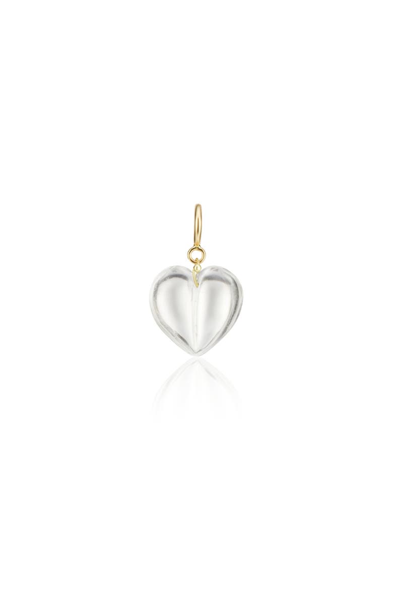 Rock Crystal Mini Split Heart Charm, Main, color, Rock Crystal