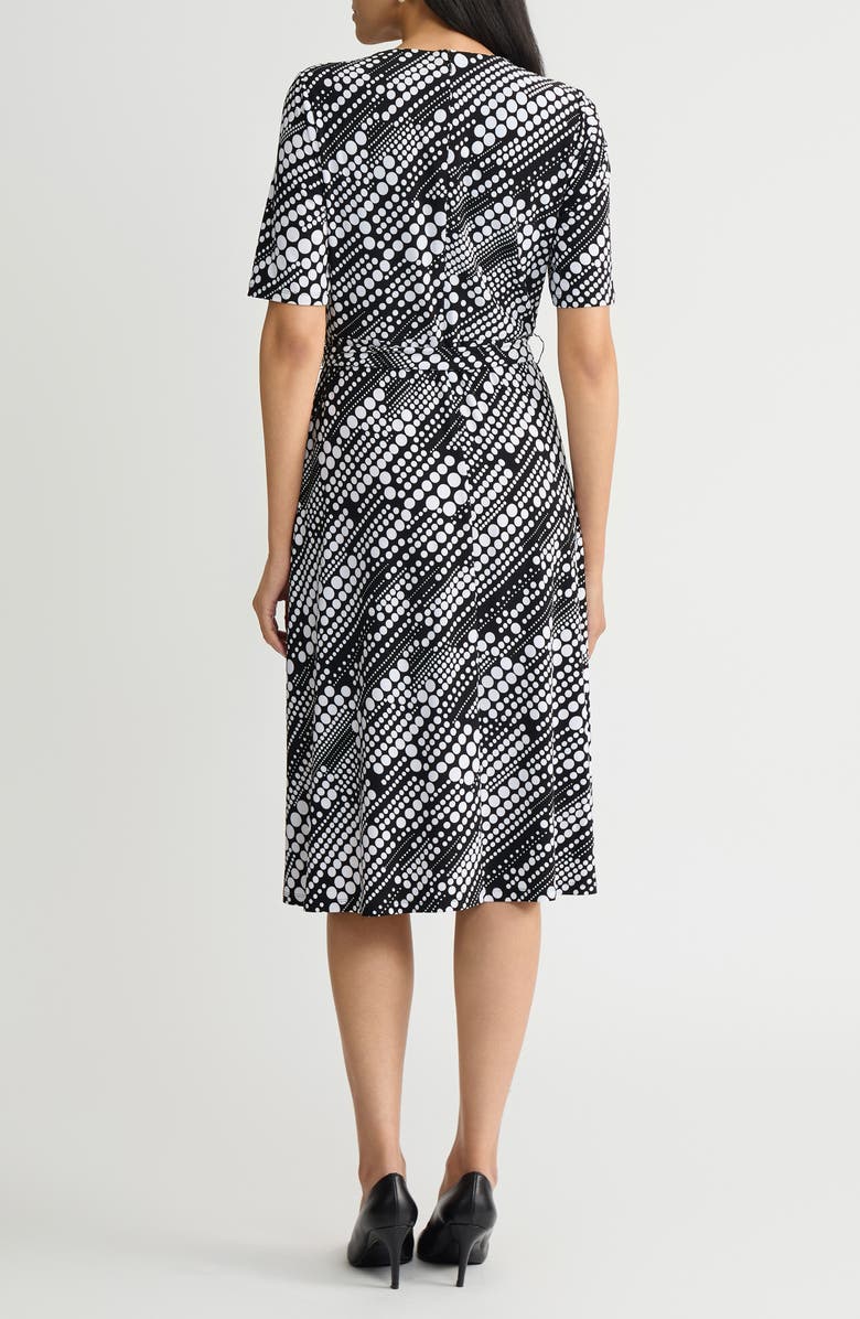 KASPER Pleated Tie Belt Dress, Alternate, color,