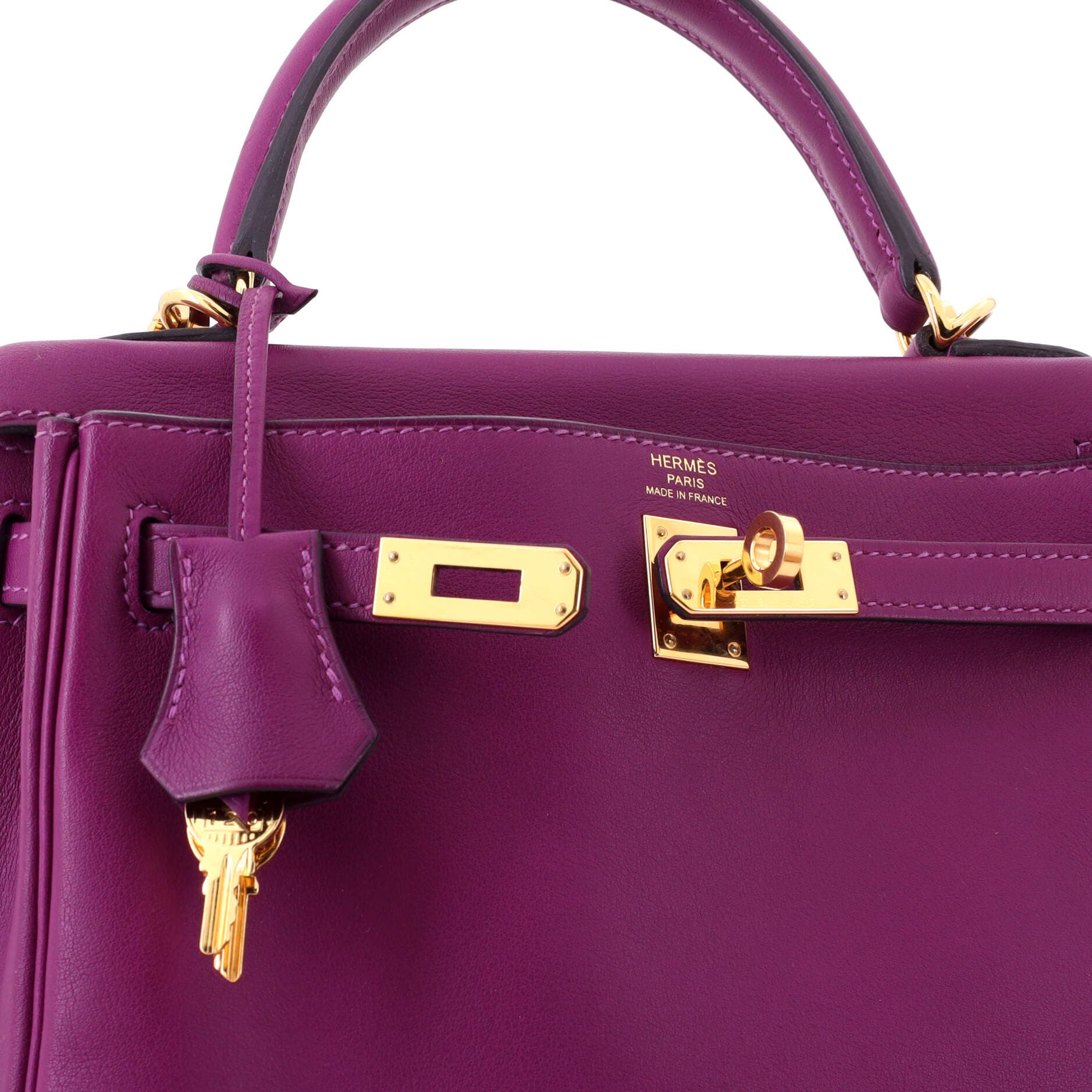 Pre-Owned Hermes Kelly Handbag Purple Swift with Gold Hardware 25, Alternate, color, Anemone