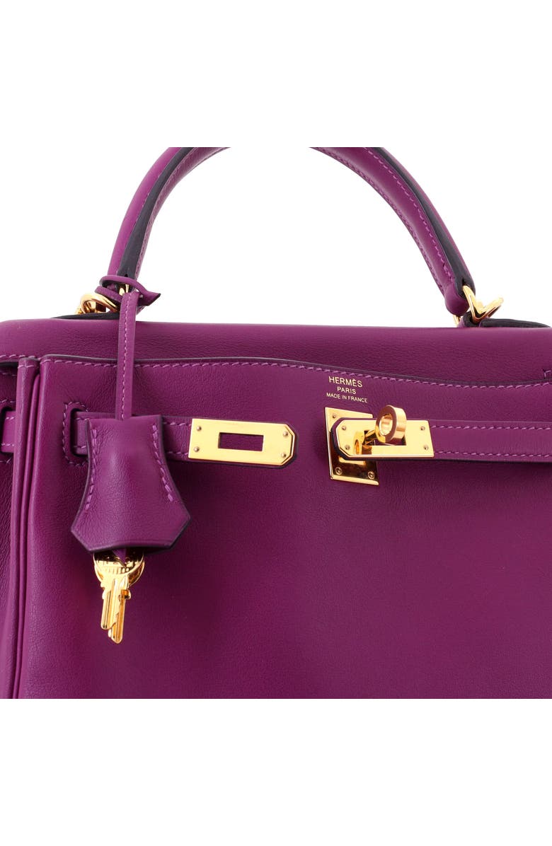 Pre-Owned Hermes Kelly Handbag Purple Swift with Gold Hardware 25, Alternate, color, Anemone