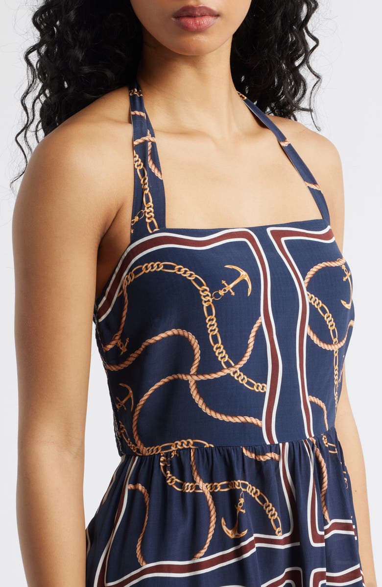 Saylor Lochlan Halter Minidress, Alternate, color, Deep Navy