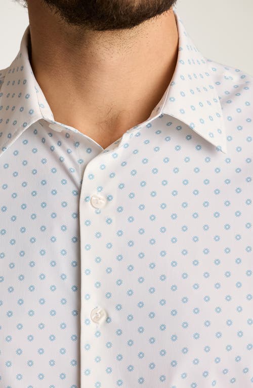 Bonobos Geo Print Tech Short Sleeve Button-up Shirt In White