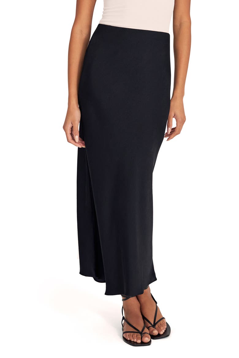 The Favorite Satin Skirt, Main, color, BLACK