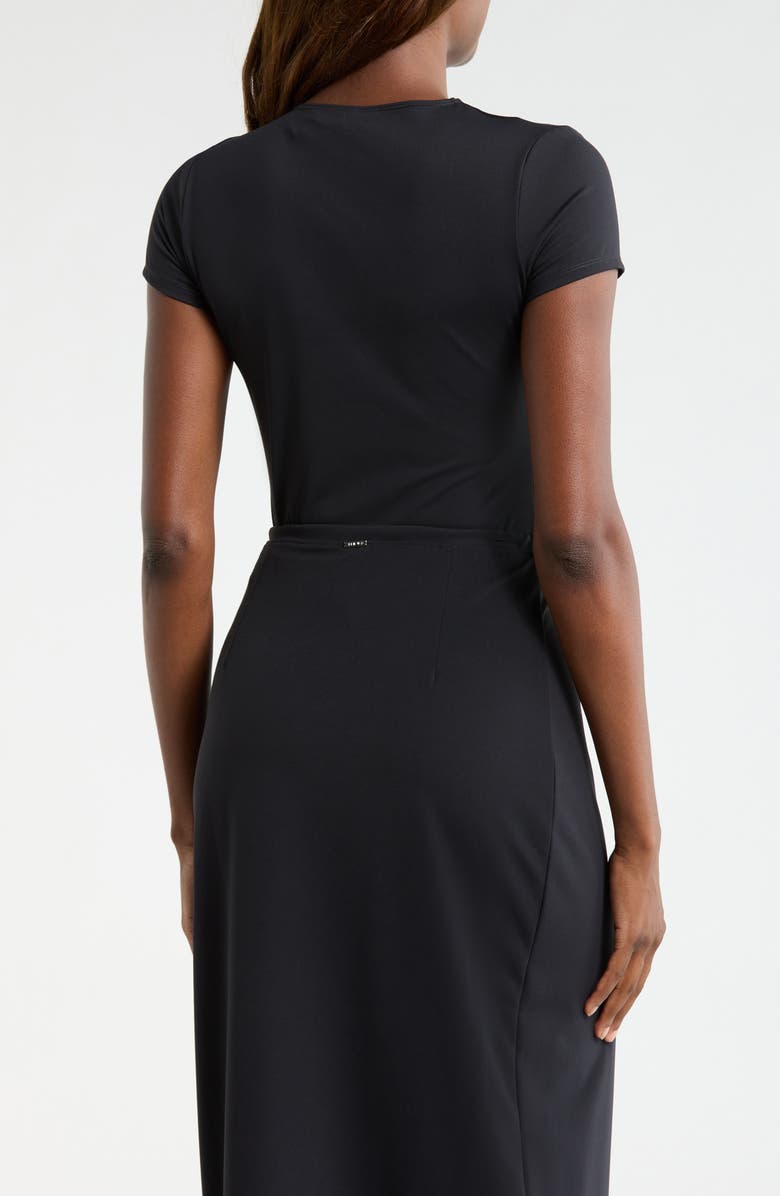 MPG Asymmetric Twist Neck Crop T-Shirt, Alternate, color, Black