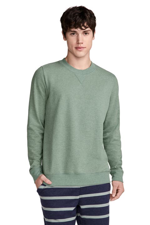 Men's Lightweight Cotton Blend Fleece Crew Sweatshirt