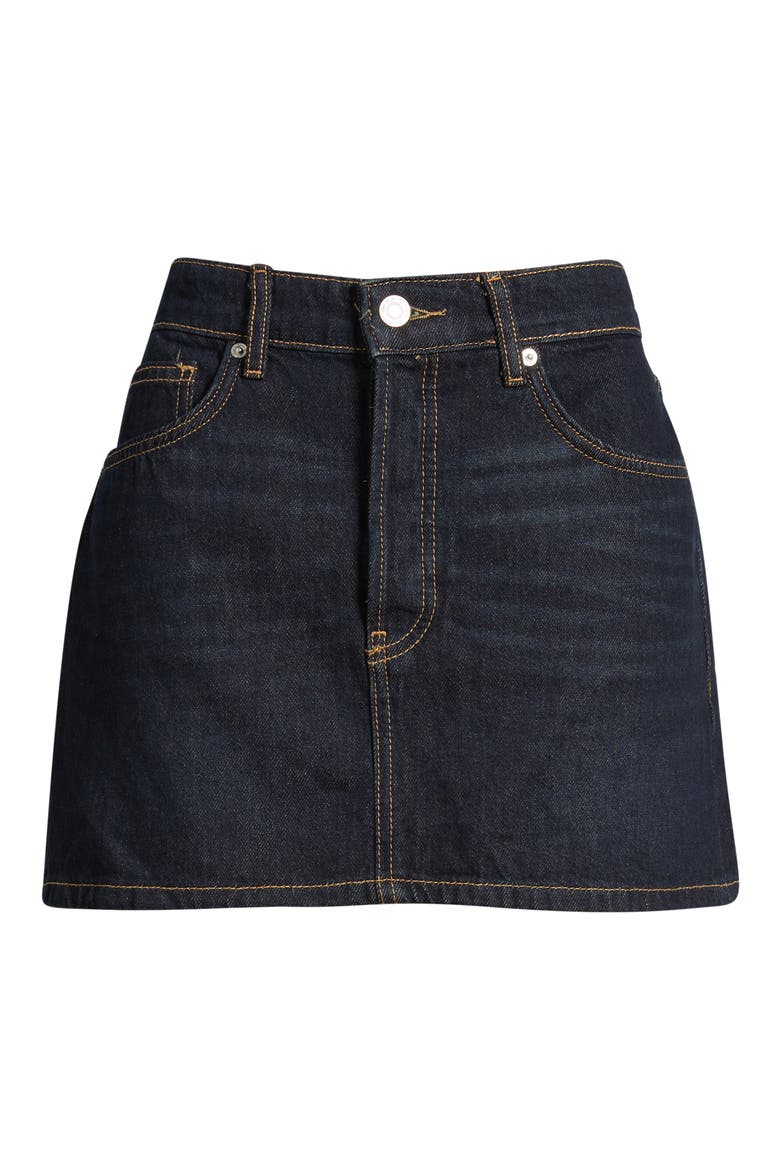 Madior Denim Miniskirt, Alternate, color, DARK BLUE