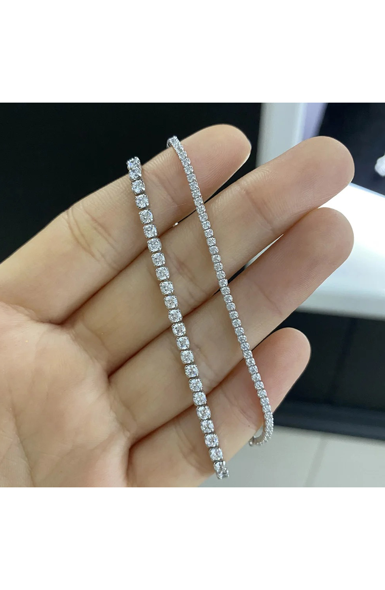 Anna Zuckerman Petite Glamour 5 Carat Tennis Bracelet, Alternate, color, Platinum