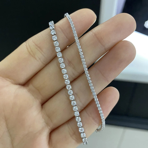 Anna Zuckerman Petite Glamour 5 Carat Tennis Bracelet In Platinum