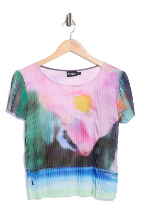 Printed Ribbed T-Shirt