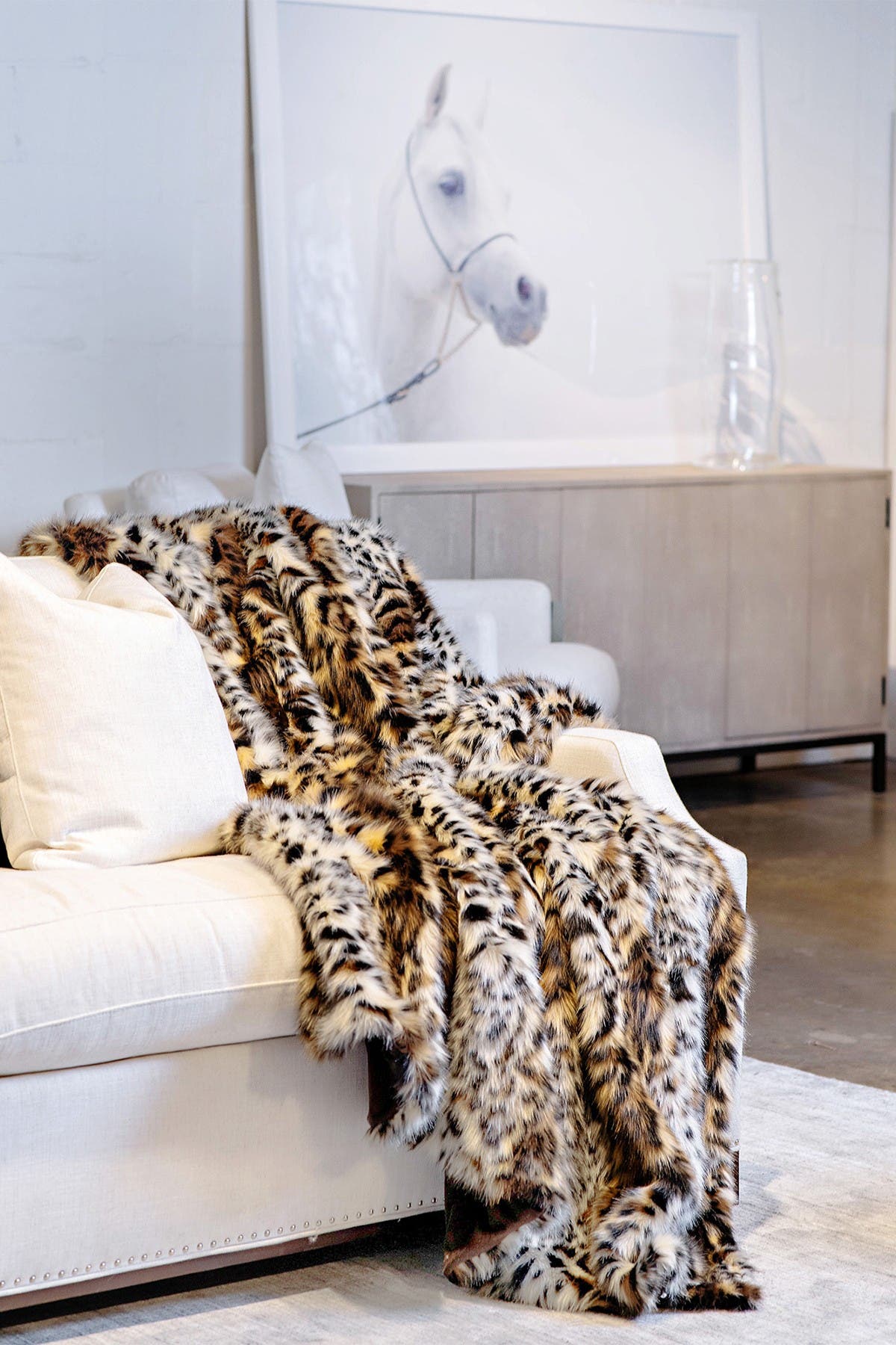 DONNA SALYERS FABULOUS FURS Ocelot Faux Fur Throw - 60