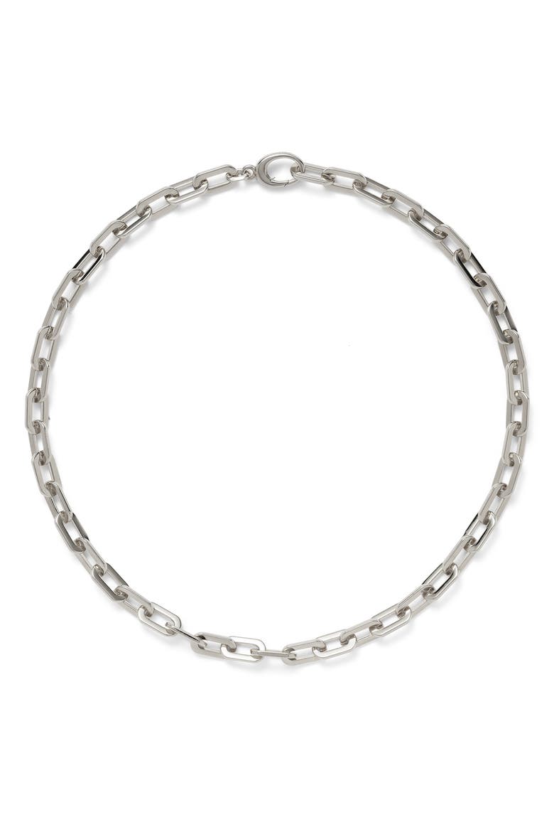 Octagon Chain Necklace, Main, color, SILVER