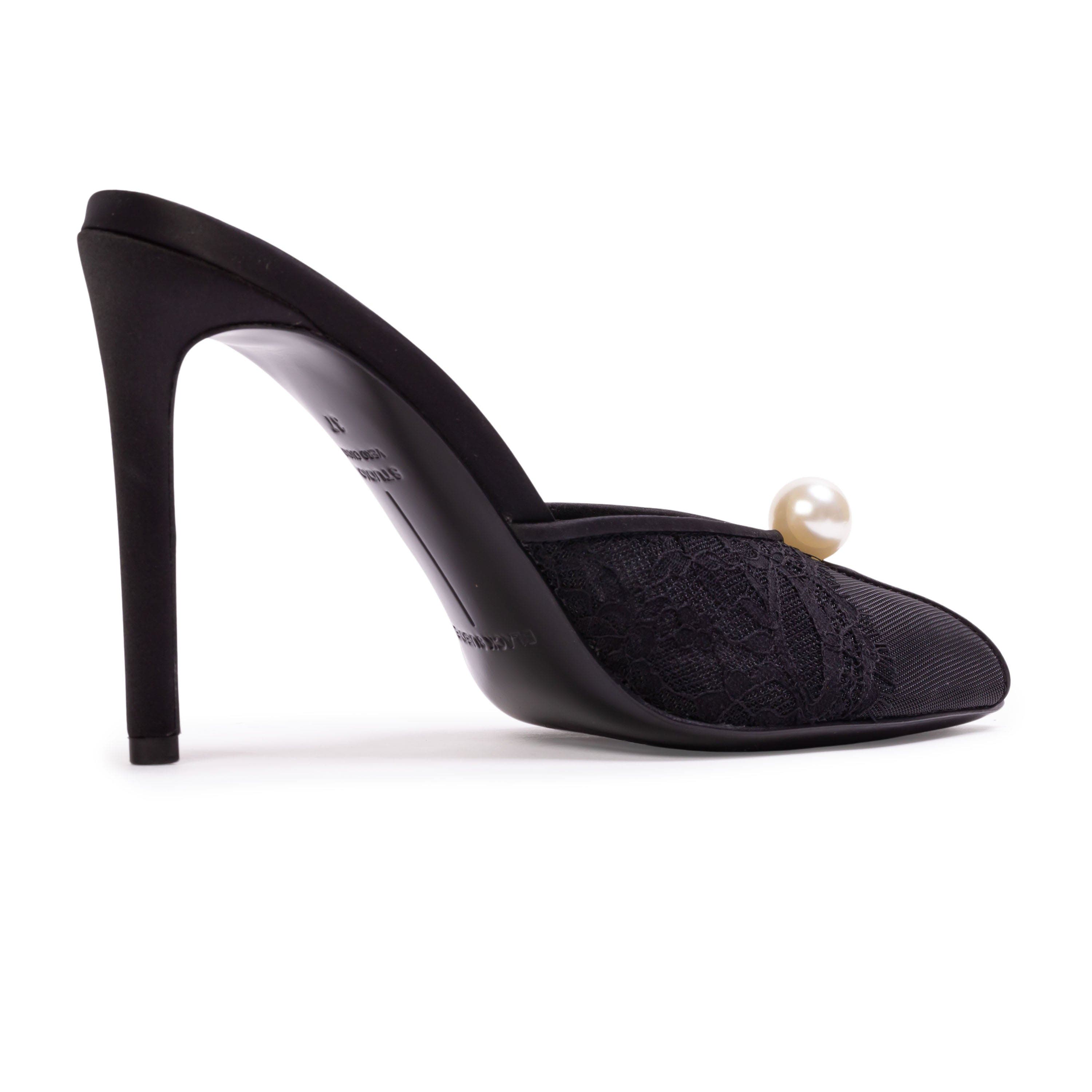 BLACK SUEDE STUDIO Debby 100 Mesh Mule, Alternate, color, Black Mesh