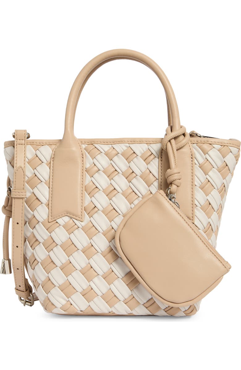 Steve Madden Bgene Woven Satchel Bag, Main, color, Chalk / Stone