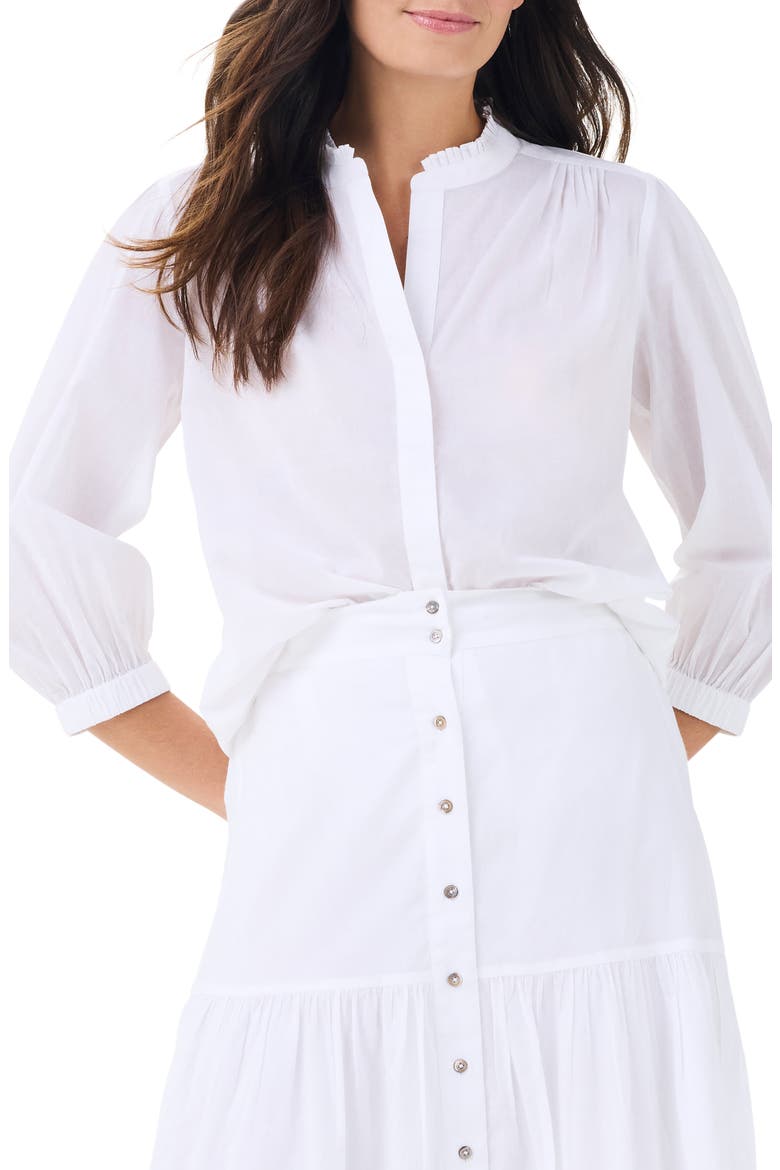 Girlfriend Cotton Button-Up Shirt, Main, color, PAPER WHITE