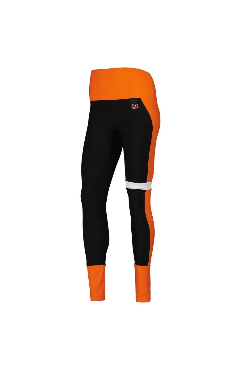 KIYA TOMLIN Women's KIYA TOMLIN Black/Orange Cincinnati Bengals Colorblock Tri-Blend Leggings, Alternate, color, 