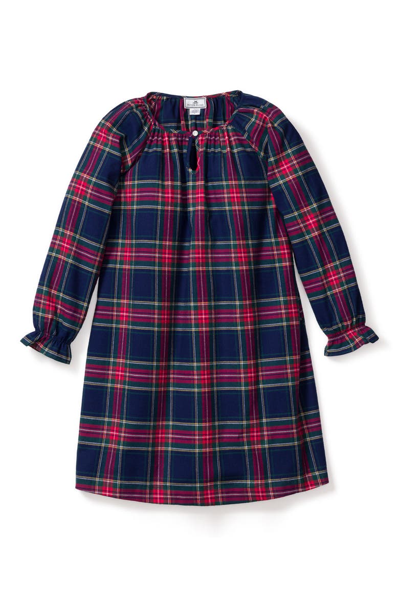 Delphine Windsor Tartan Nightgown, Main, color, NAVY