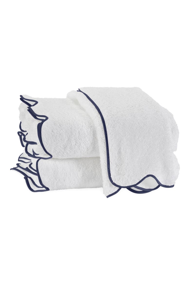 Cairo Scallop Bath Towel, Main, color, NAVY