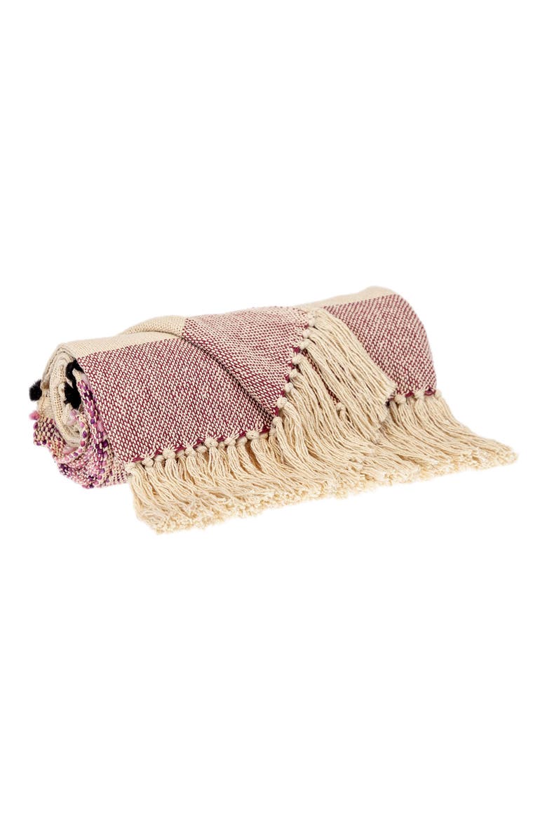 Inca Fringe Throw Blanket, Alternate, color, PURPLE