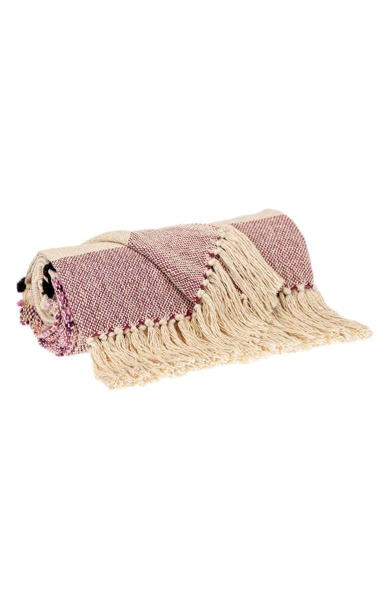 PARKLAND COLLECTION Inca Fringe Throw Blanket, Alternate, color, Purple